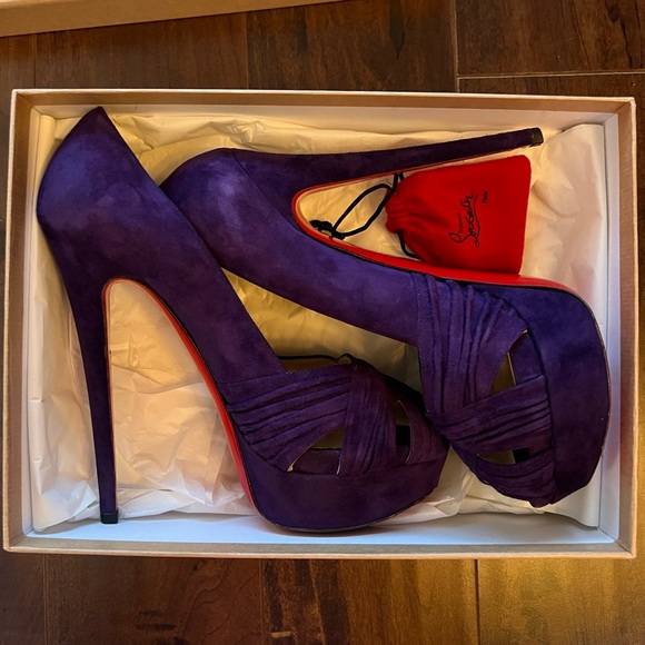 Original purple suede ultra high heel Christian Louboutin in size 39.5. - Picture 4 of 7